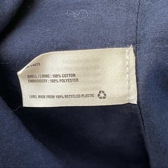 Gap Navy Blue Striped Embroidered Eyelet Mini Skirt Gold Zip Back Detail 8 - Picture 5 of 9